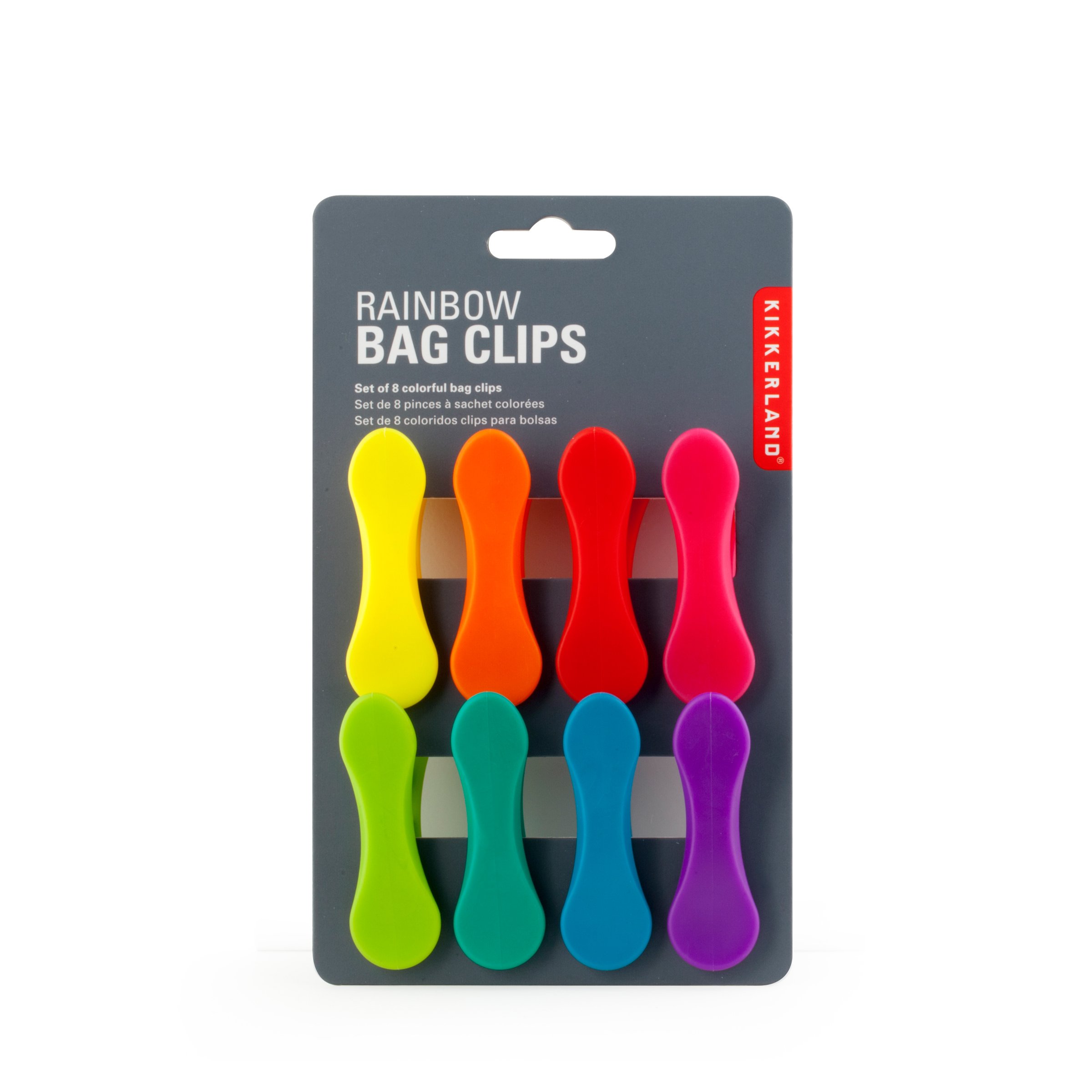 image of Rainbow Bag Clips Set of 8