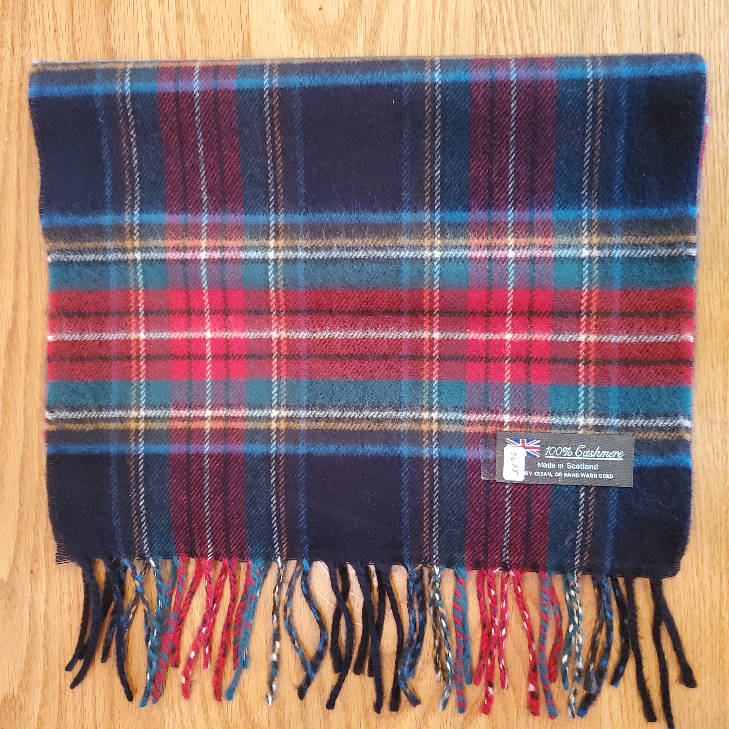 image of Cashmere Scarf from Scotland - Black Scotch Plaid