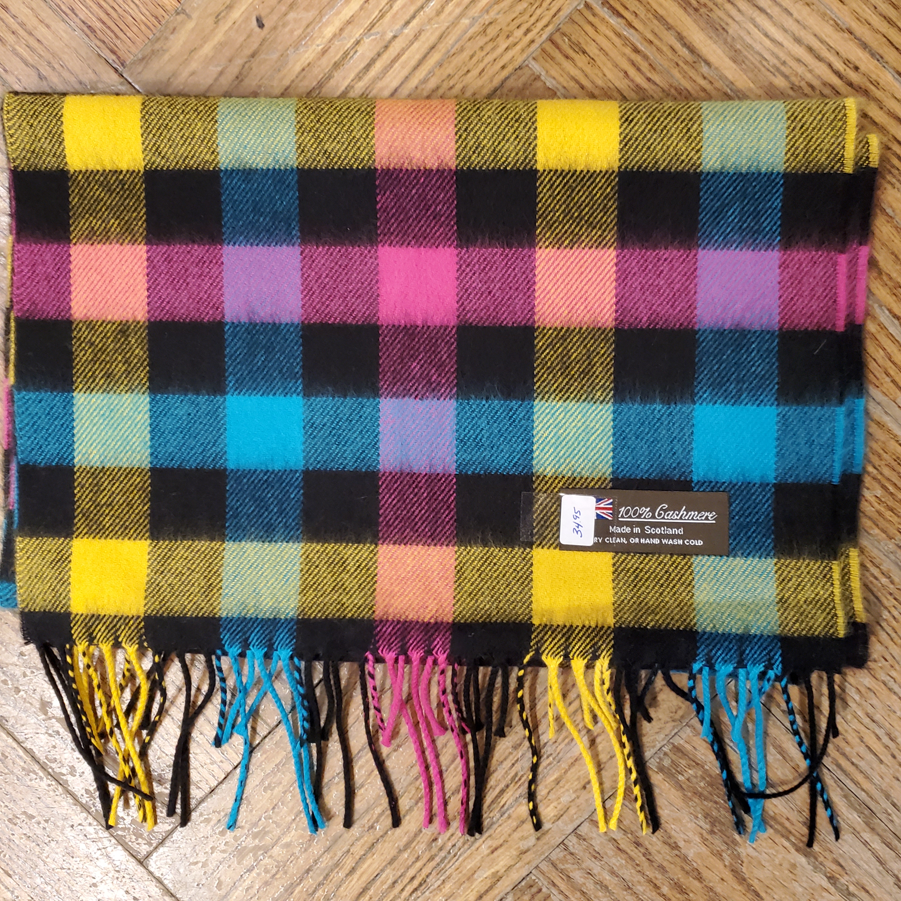 image of Cashmere Scarf from Scotland - Colorful Checks