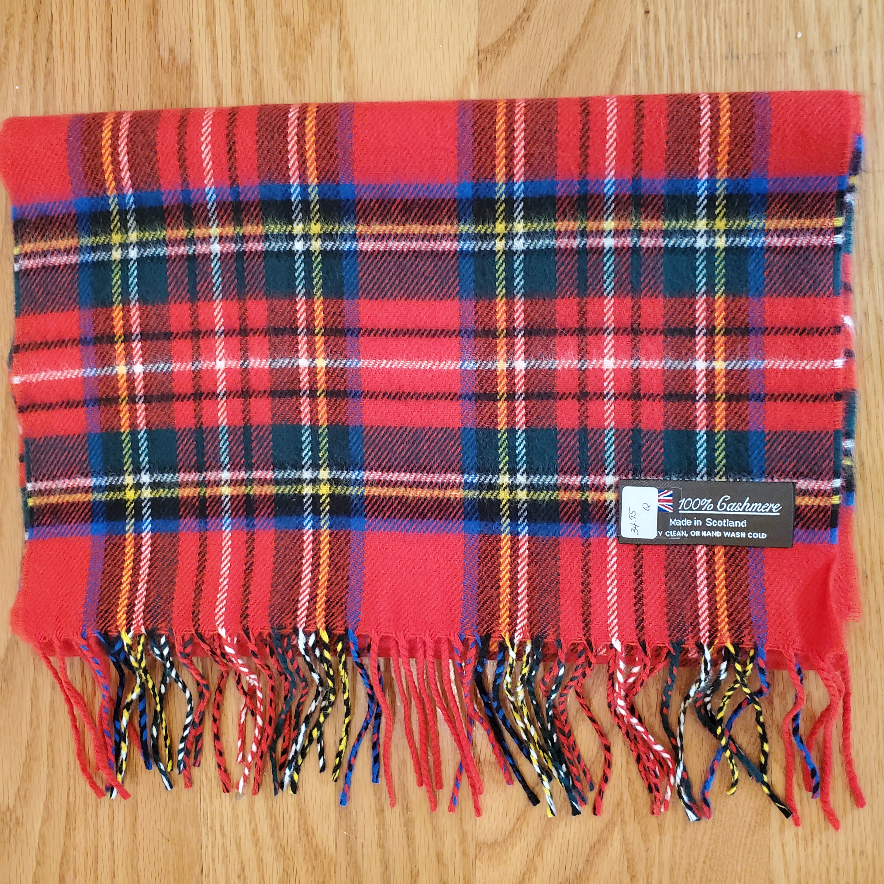 image of Cashmere Scarf from Scotland - Red Tartan