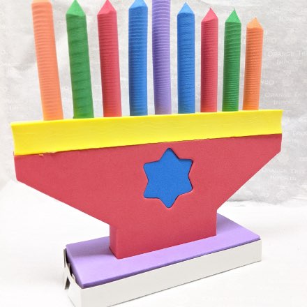 image of Colorful Flameless Menorah