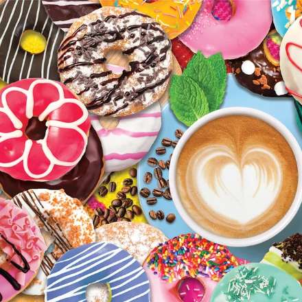 image of Springbok Donuts & Coffee 500 piece puzzle
