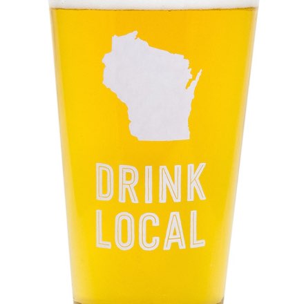 image of Drink Local Wisconsin Beer Glass