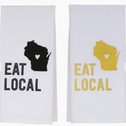 image of "Eat Local Wisconsin" Dishtowel 