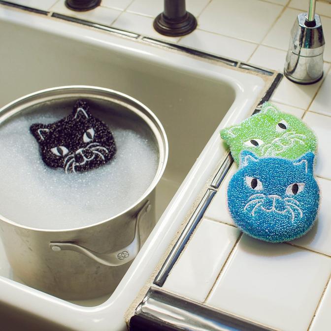 image of Kitty Scrub Sponge - Set of 3