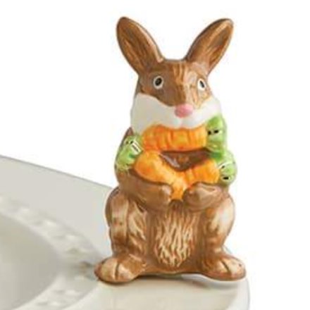 image of Nora Fleming Mini Funny Bunny with Carrots