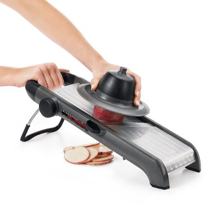 OXO SteeL Chef's Mandoline Slicer 2.0 & Good Grips Stainless Steel Scraper  & Chopper