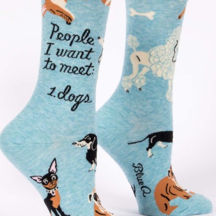 image of People I Want To Meet: Dogs Crew Socks