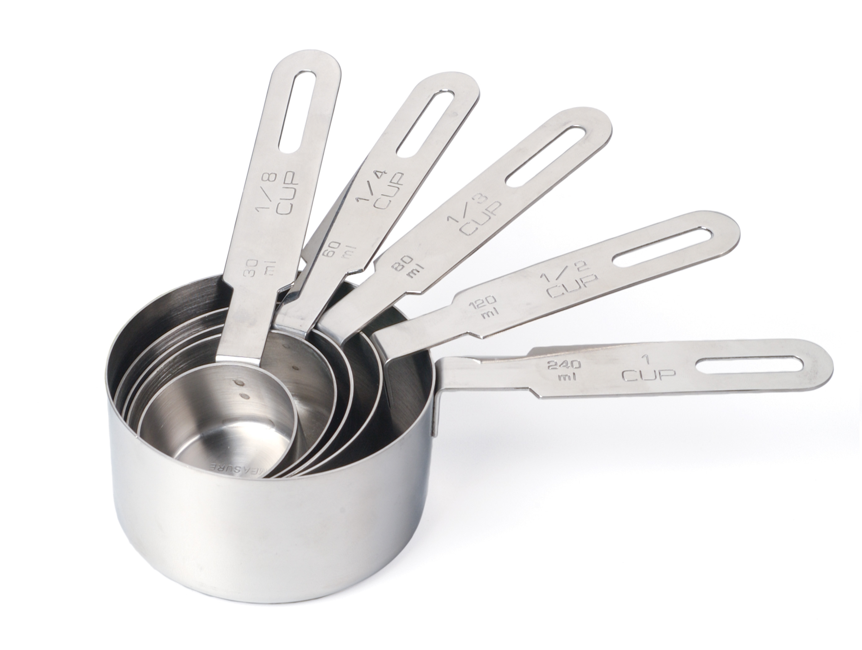 image of Stainless Measuring Cups, Set of 5