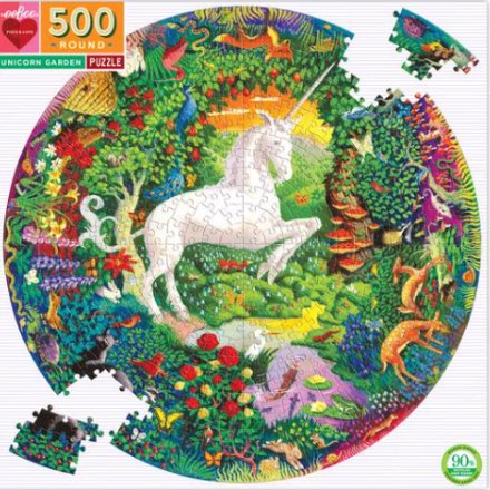 image of eeBoo Unicorn Garden 500 Pc. Puzzle
