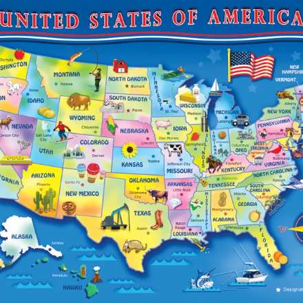 image of USA Map 60 piece jigsaw puzzle