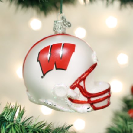 image of UW Football Helmet Old World Christmas Ornament