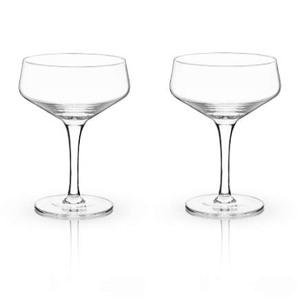 Viski Gunmetal Wine Glasses, Stemless Wine Glass Set, Stainless