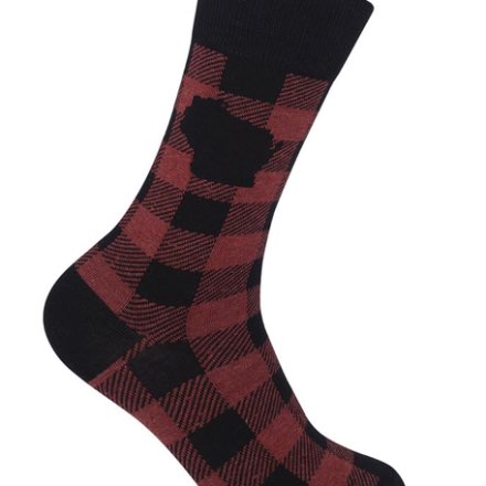 image of Wisconsin Red Buffalo Check Plaid Socks