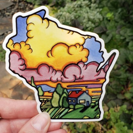 image of Wisconsin Sticker by Sarah Angst Art